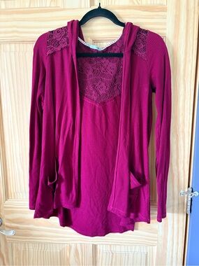 Maurices Raspberry Lace Knit Top